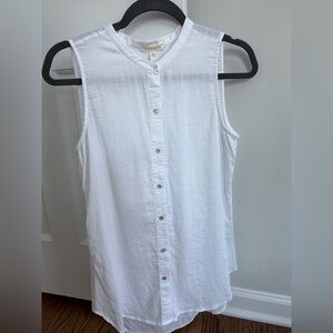 Eileen Fisher White Sleeveless Top
